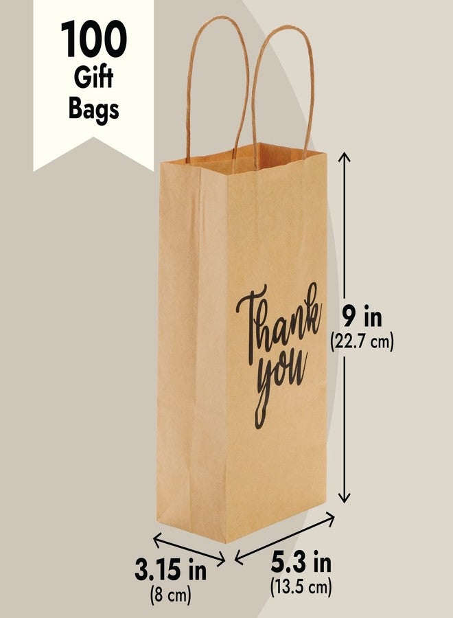 Sparkle and Bash Paper Thank You Bags - 9 x 5.3 x 3 In, Brown, Set of 100 with Handles for Party Favors & Wedding Favors - Image 4